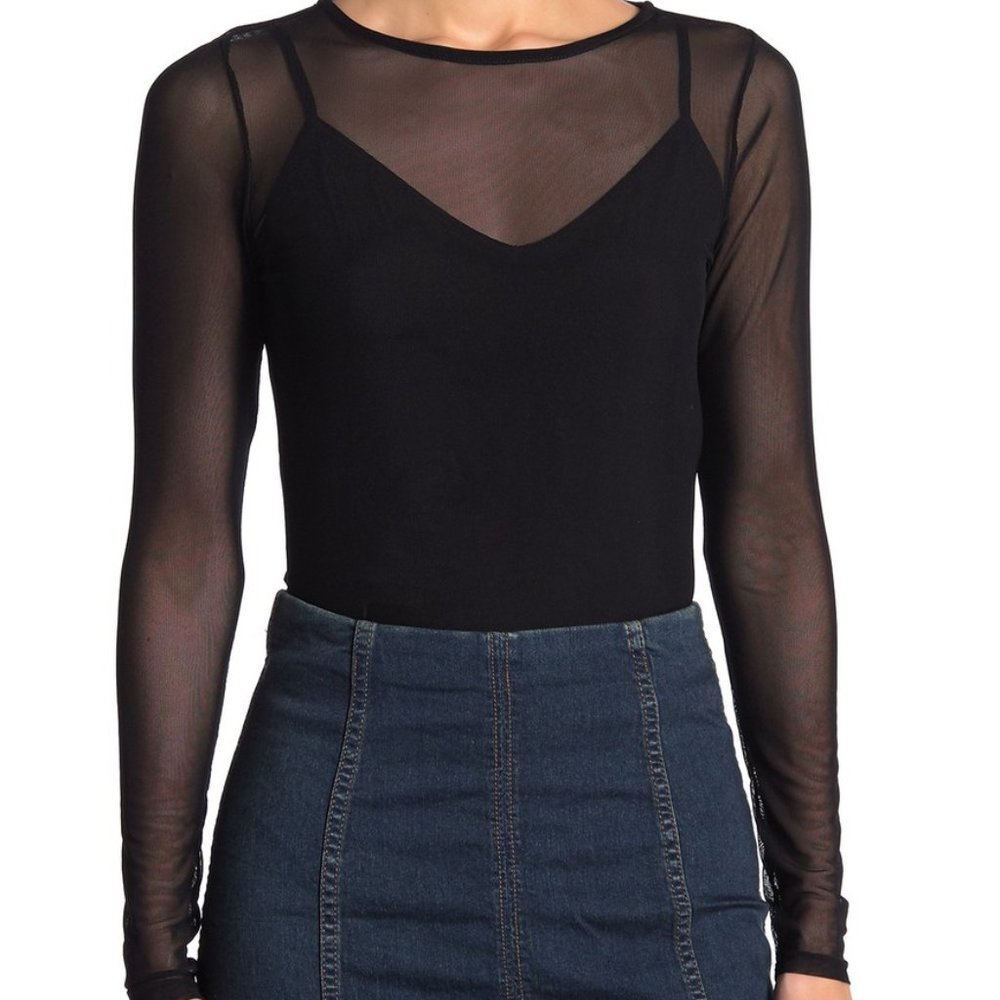 Ten Sixty Sherman Mesh Crew Neck Solid Top